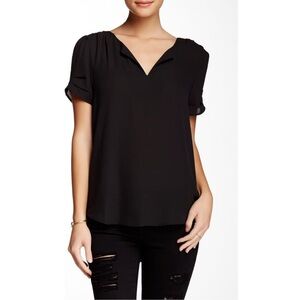 DR2 Black V-Neck Blouse